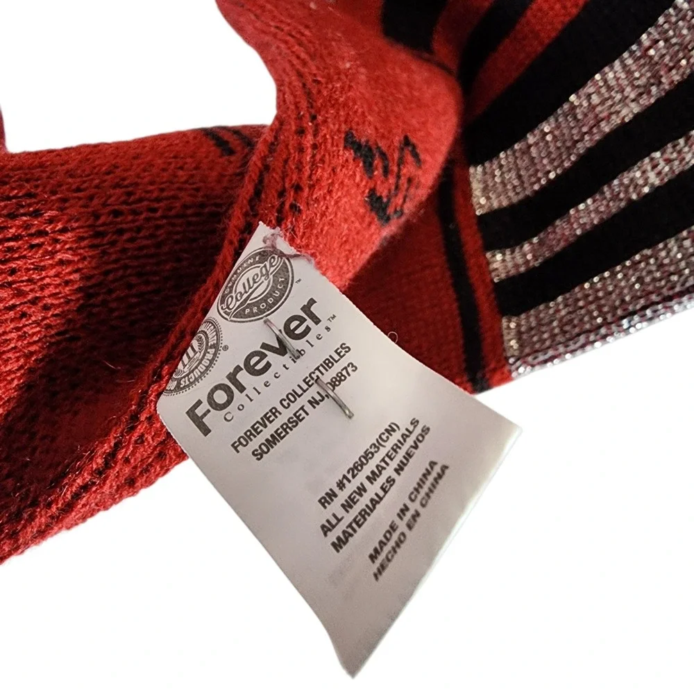 Forever Collectibles Arkansas Razorbacks Knit Scarf Red Black Silver Tassels